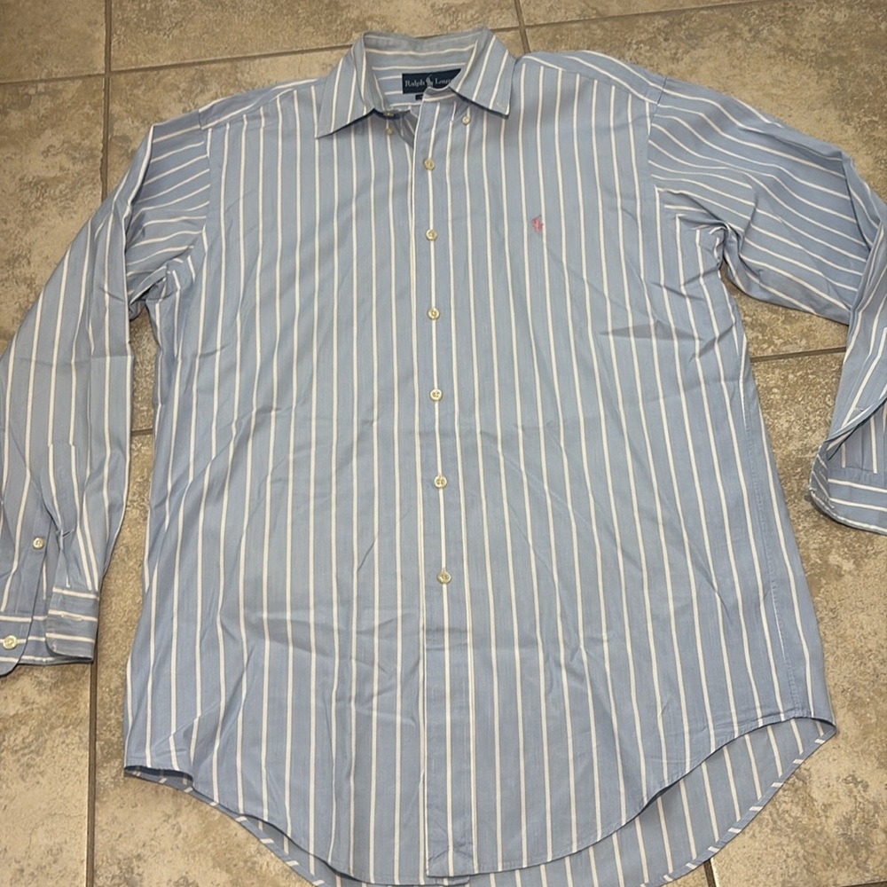 Ralph Lauren Men's Blue and White Checkered Shirt - Picture 8 of 11